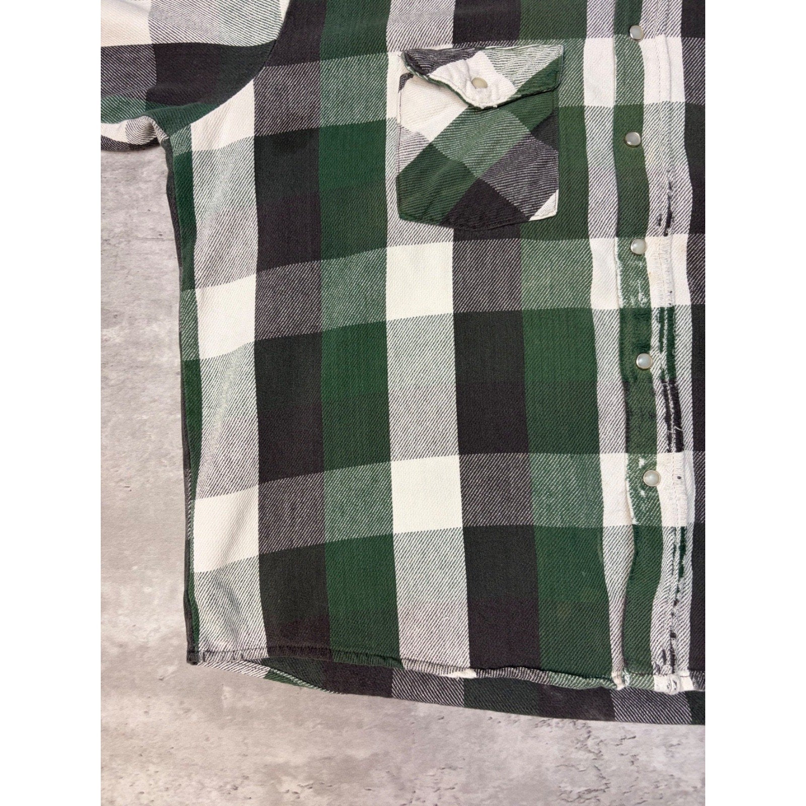 Vintage 90s Work N' Sport Pearl Snap Flannel Long Sleeve Button Up Shirt Sz 2XL