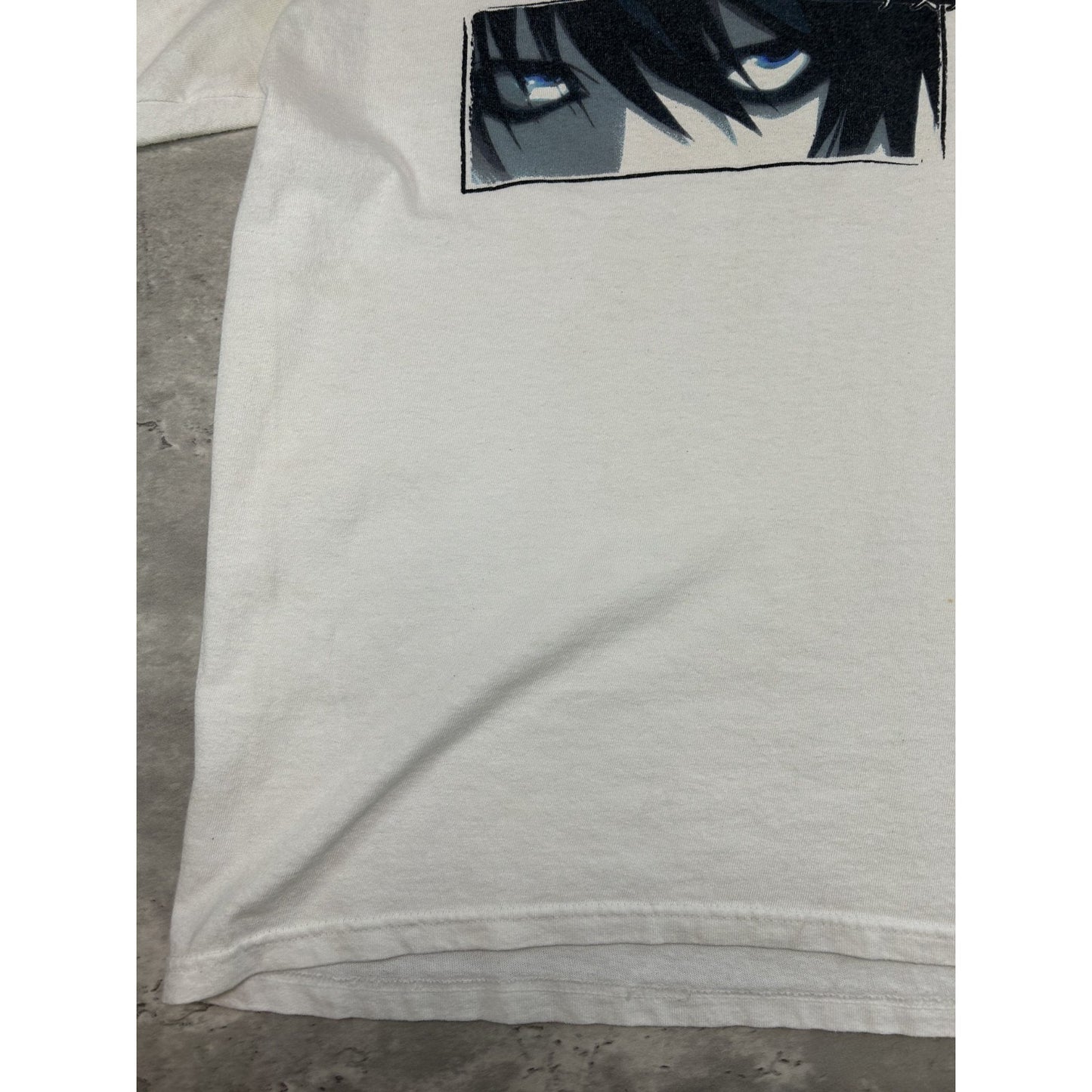 Vintage 2000s Deathnote L Character Graphic Anime Promo T-Shirt Size XL