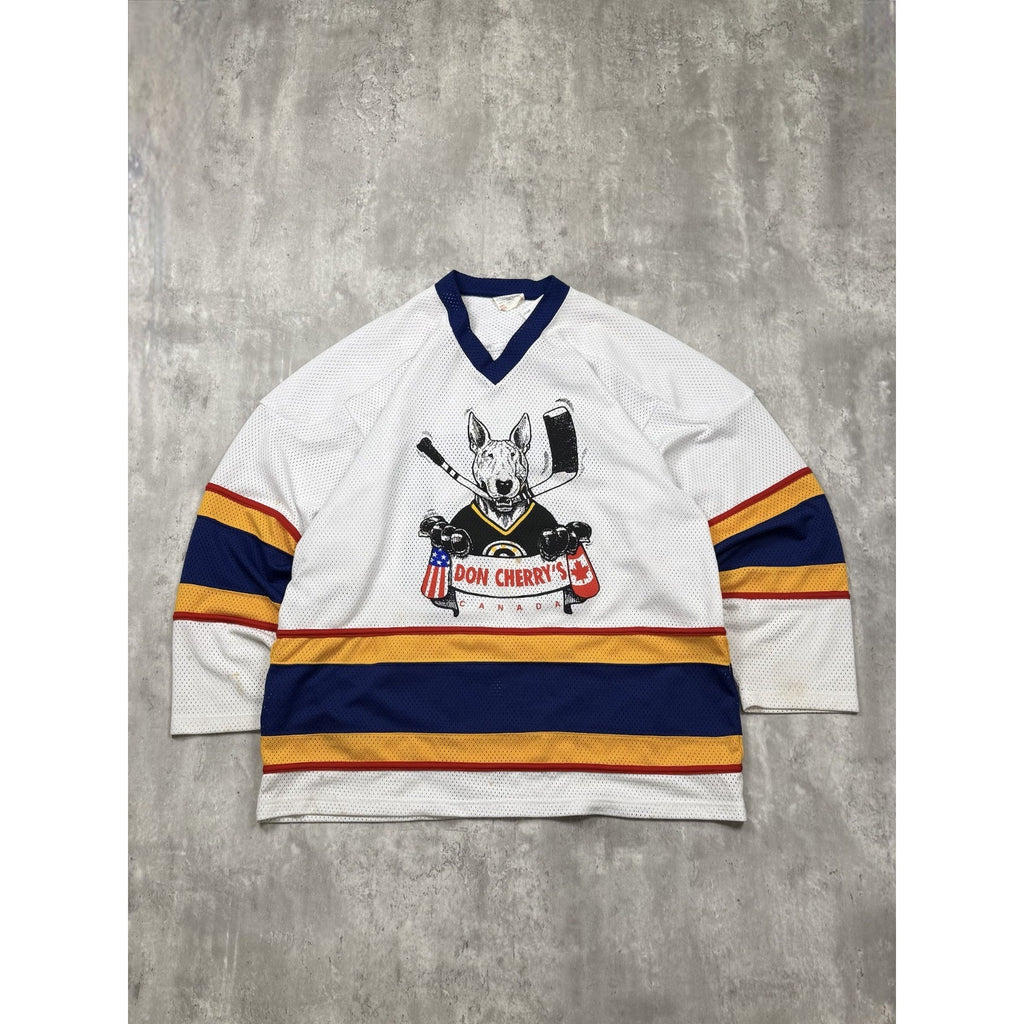 Vintage 90s Don Cherry's Canada Dog Graphic Hockey Jersey Size XL