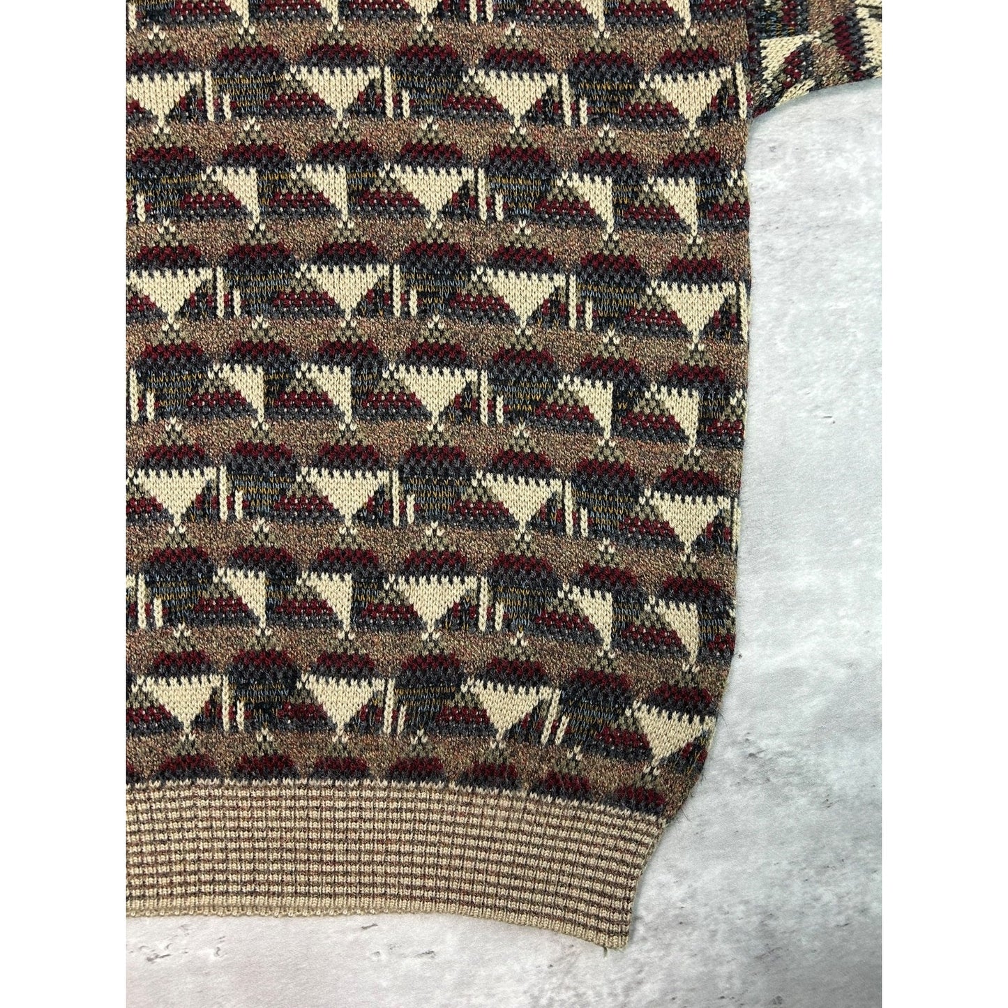 Vintage 90s Crossings Abstract Striped Print Pullover Knit Sweater Size Medium