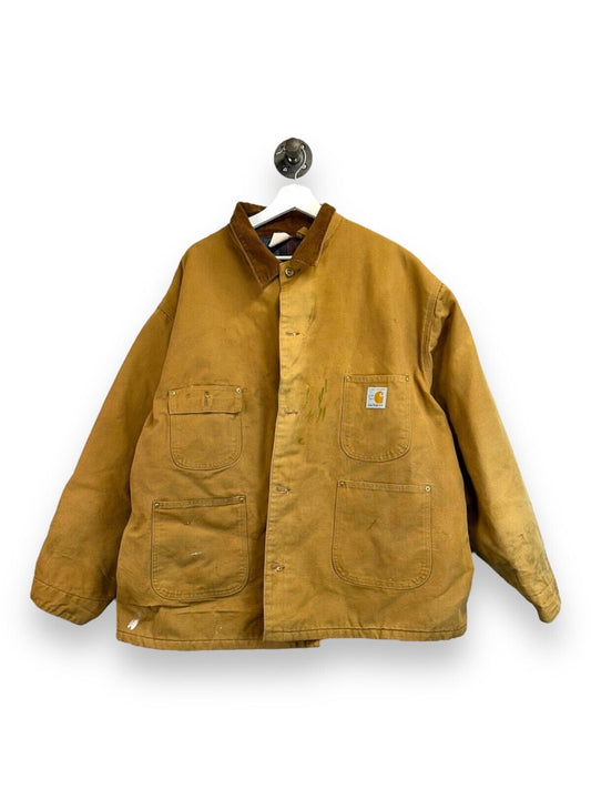 Vintage 1989 Carhartt Blanket Lined Canvas Workwear Chore Jacket Size 56