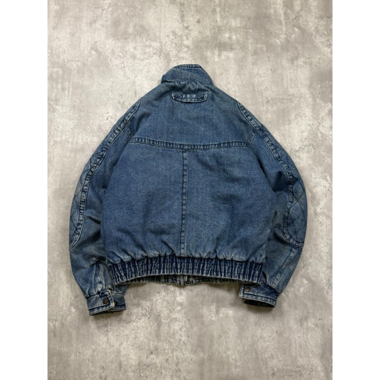Vintage Todays News Medium Wash Denim Insulated Bomber Jacket Size Medium