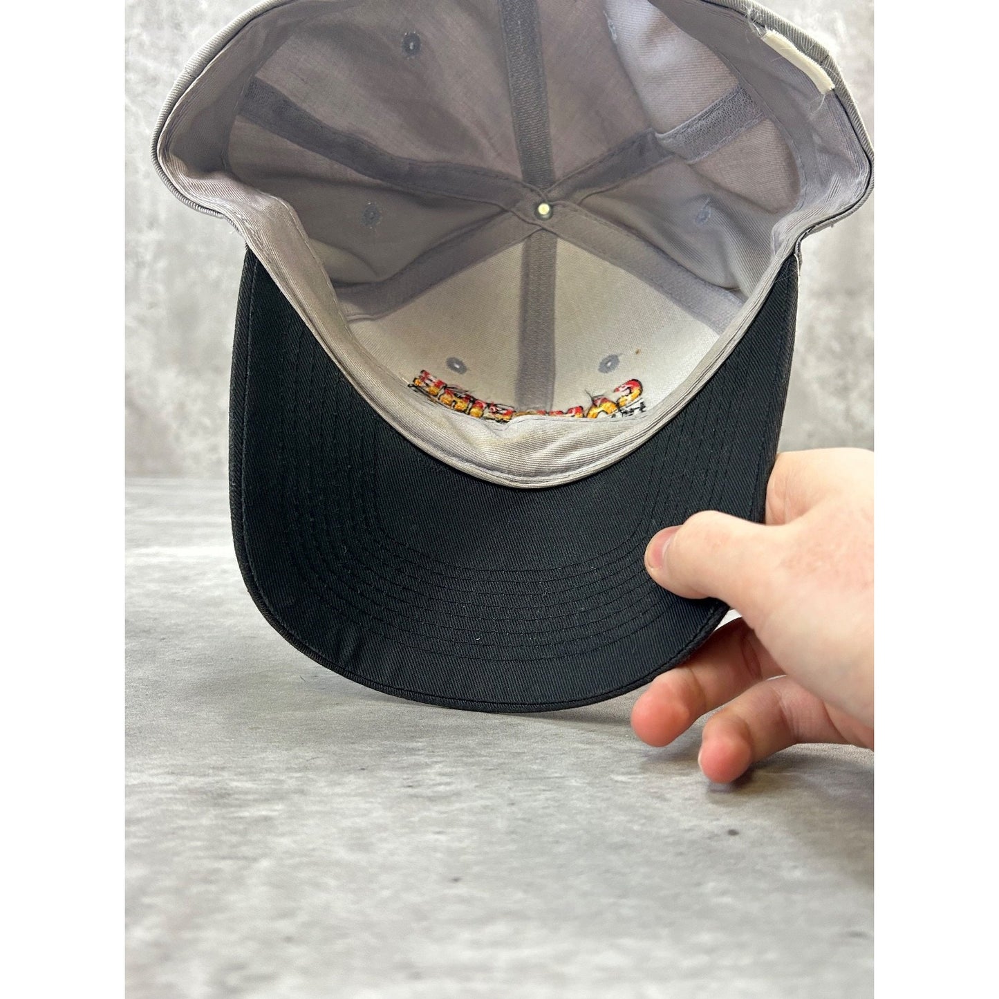 Vintage 90s Camp Fire Island Lodge Embroidered Spellout Snapback Hat OSFA