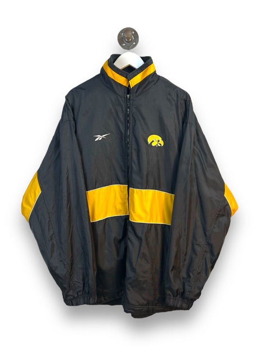 Vintage Iowa Hawkeyes NCAA Reebok Nylon Fleece Reversible Jacket Size Large