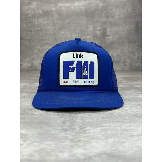 VTG 80s F-111 Military. Fighter Jet Embroidered Patch Trucker Snapback Hat OSFA