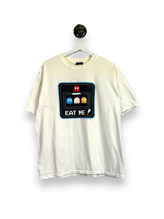 Vintage 90s Pac-man Eat me Video Game Promo Graphic T-Shirt Size Large White