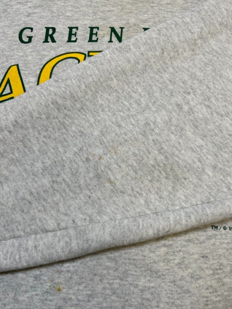 Vintage 1995 Green Bay Packers Arc Spell Out NFL Graphic Sweatshirt Sz Large 90s