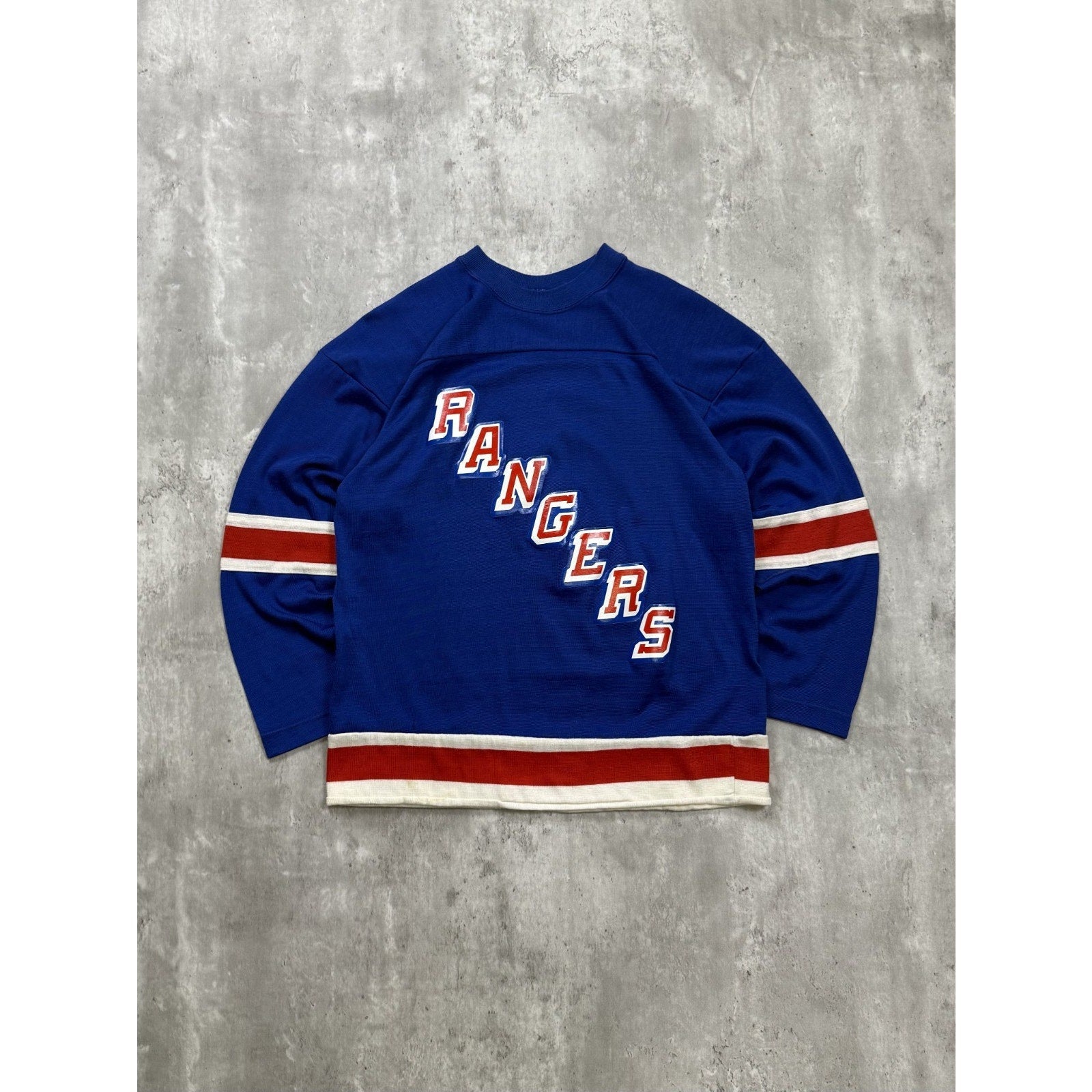 Vintage 70s/80s New York Rangers NHL Blue Hockey Jersey Size Medium