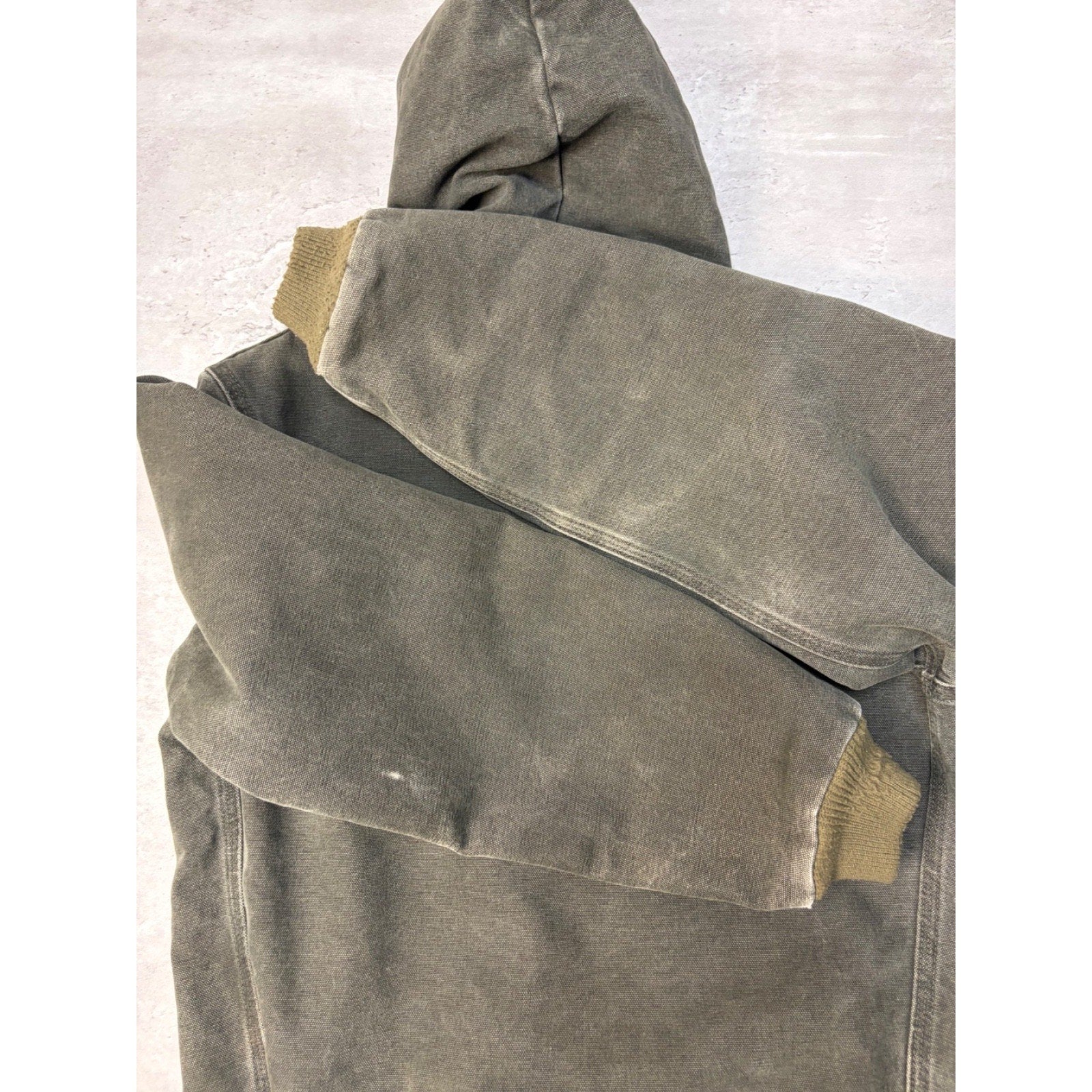 Vintage Carhartt Quilted Lined Canvas Hooded Active Jacket Size Large YOUTH