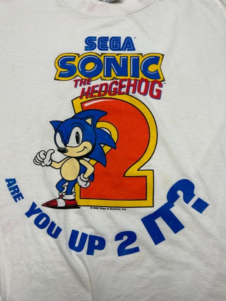 Vintage 1992 Sonic The Hedgehog 2 Video Game Promo Graphic T-Shirt Size Small