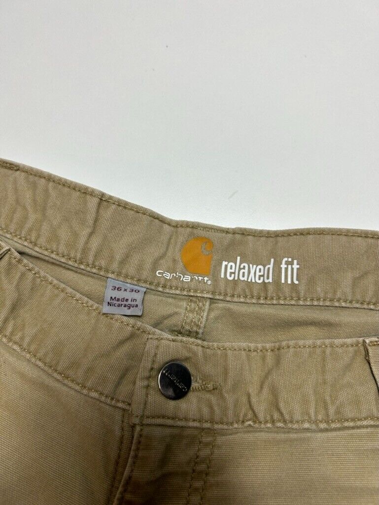 Carhartt Relaxed Fit Canvas Workwear 5 Pocket Pants Size 36 Beige