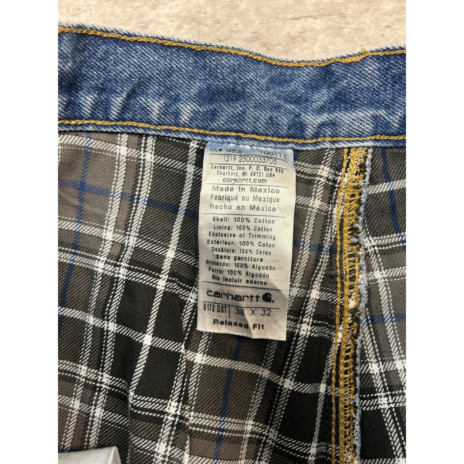 Vintage Carhartt Dark Wash Denim Pants Size 37 Blue