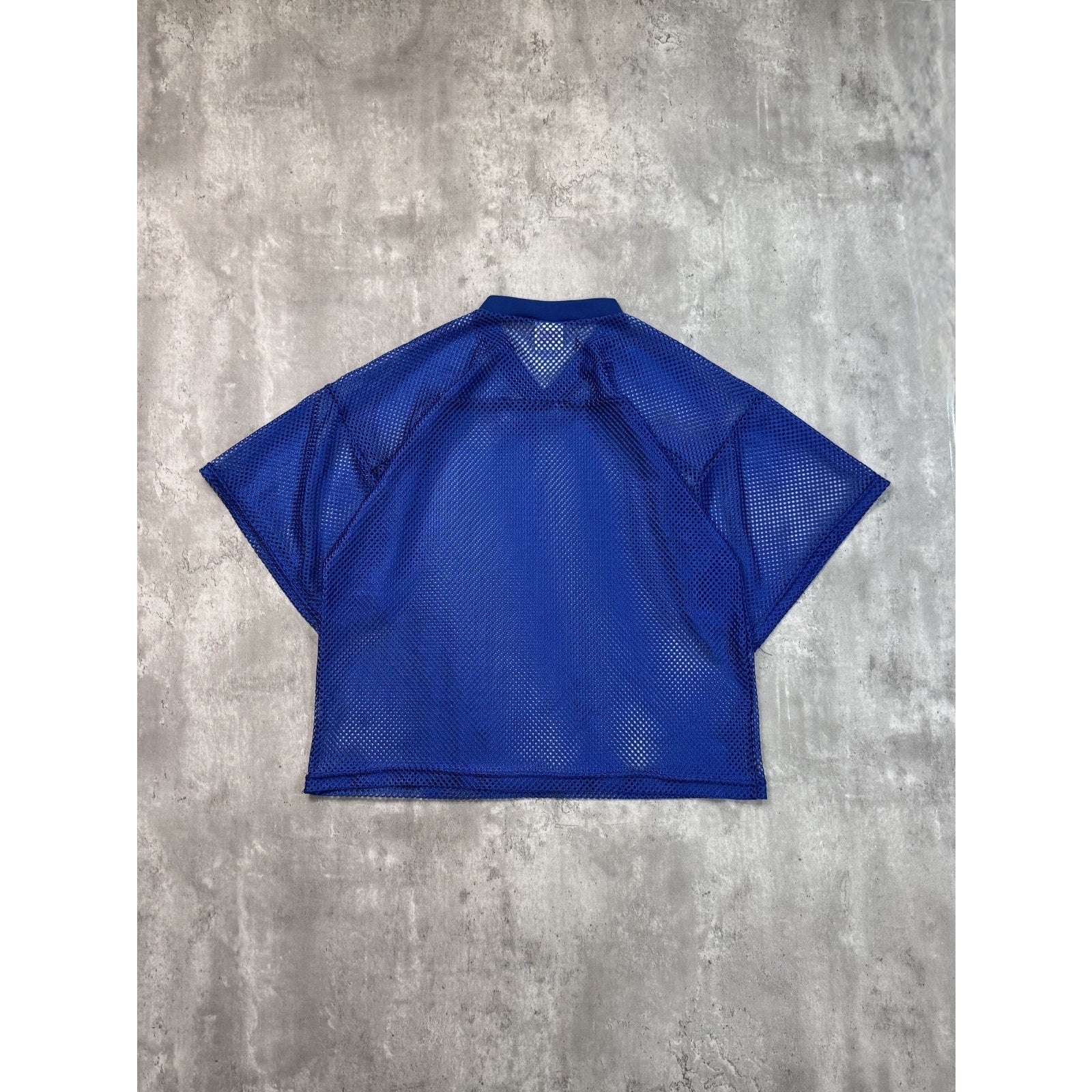Vintage 90s Blank Loose Mesh Cropped Warm Up Football Jersey Size L/XL