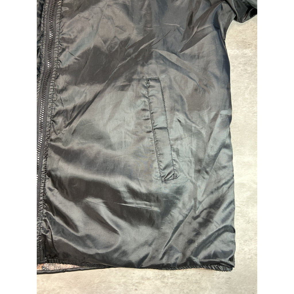 Vintage Aqua Stop Tree Camo Reversible Fleece Nylon Hunting Jacket Size Large