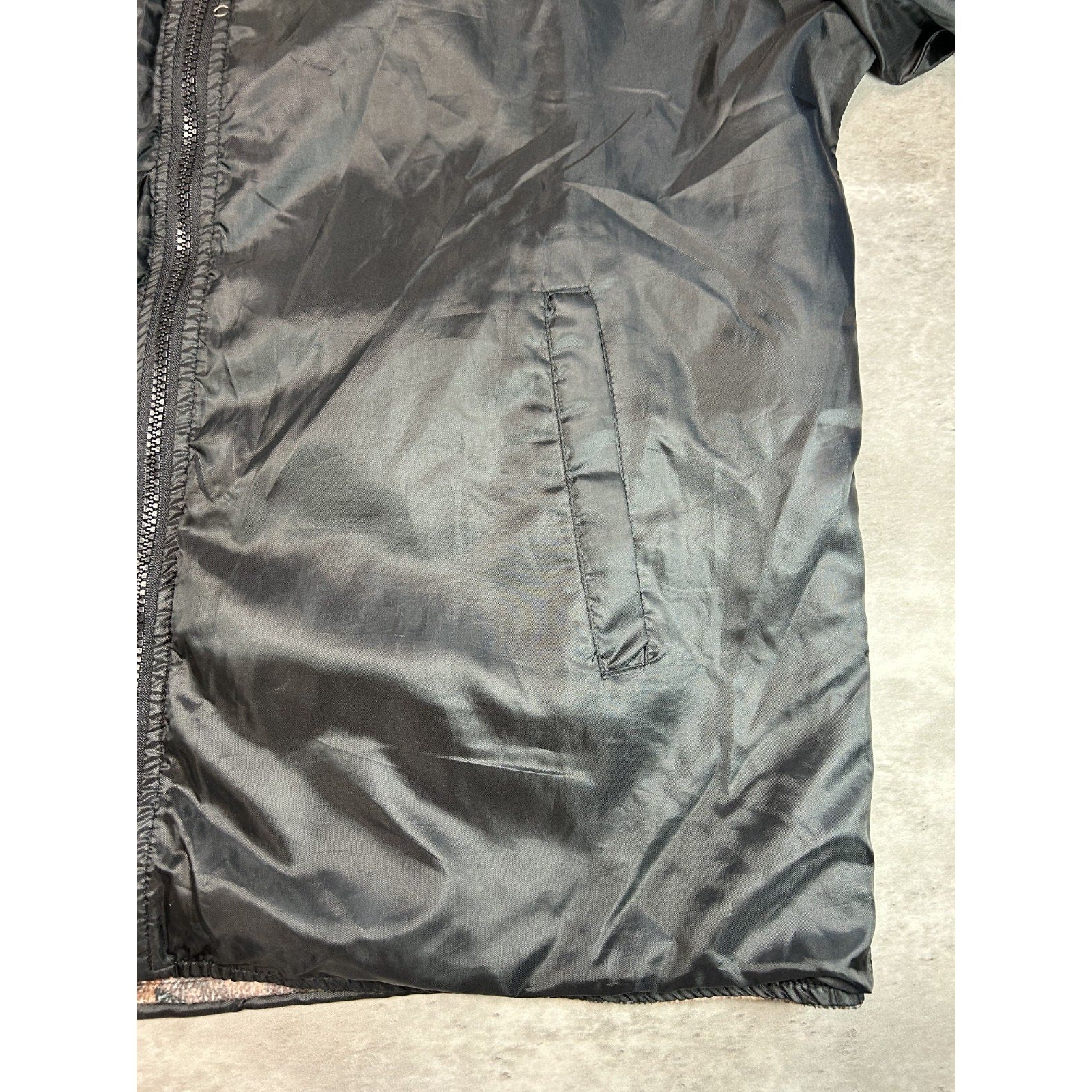 Vintage Aqua Stop Tree Camo Reversible Fleece Nylon Hunting Jacket Size Large