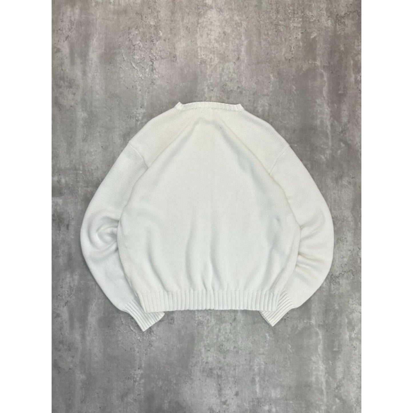 Vintage Polo Ralph Lauren Embroidered Pony Knit Sweater Size XL White