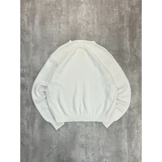 Vintage Polo Ralph Lauren Embroidered Pony Knit Sweater Size XL White