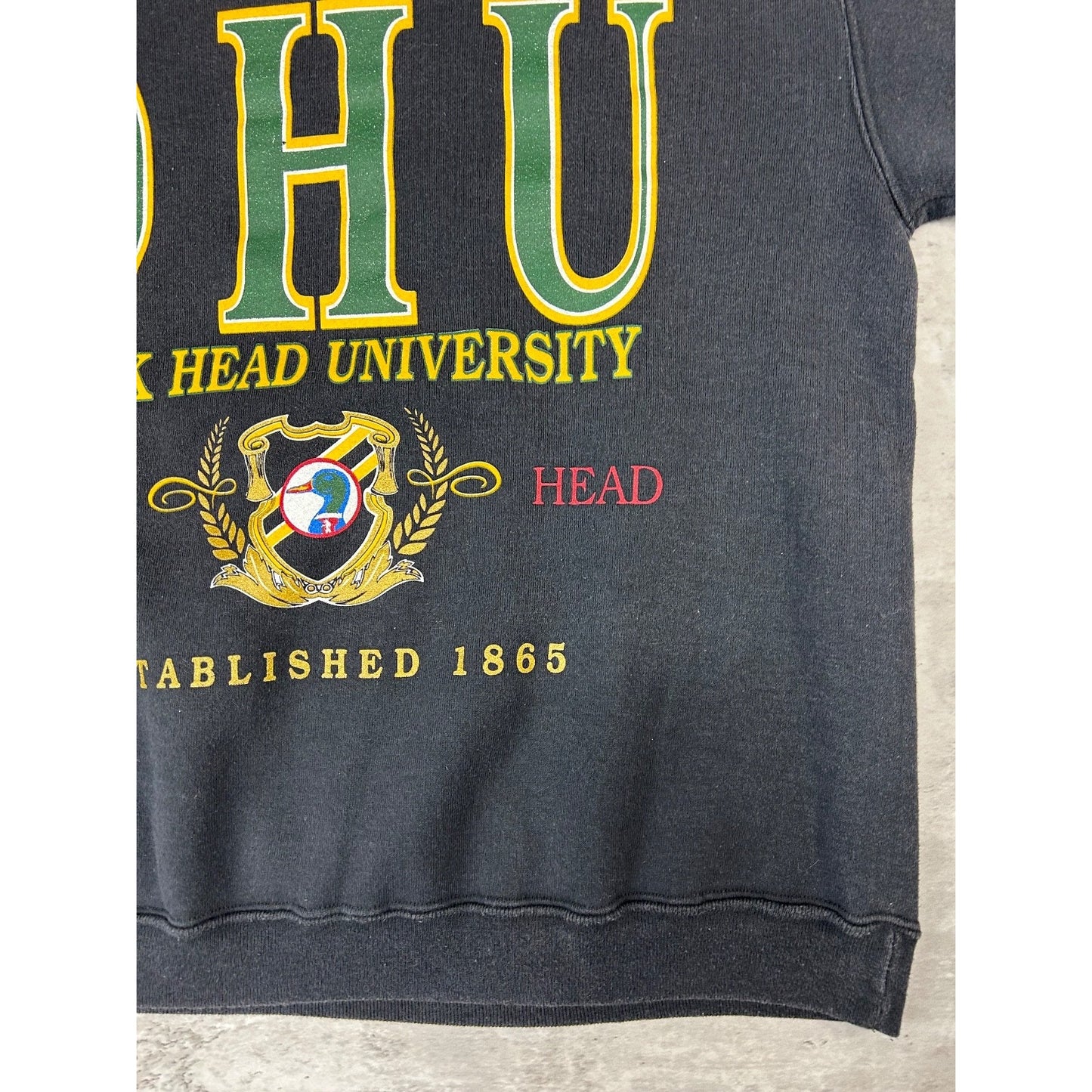 Vintage Duck Head University Collegiate Style Graphic Sweatshirt Size Large