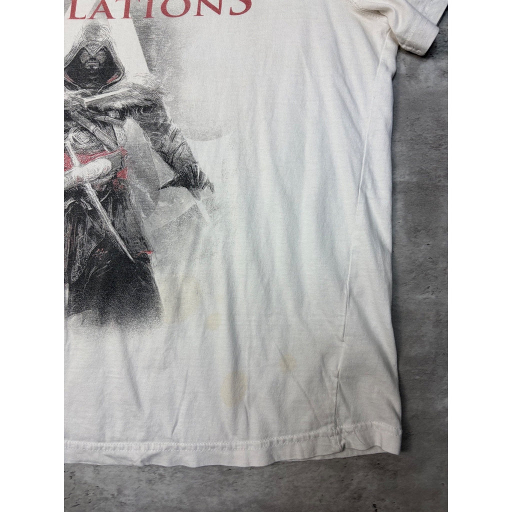 Assassins Creed Revelations Video Game Promo White Graphic T-Shirt Size Large