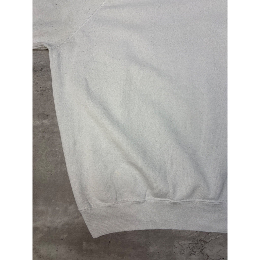 Vintage 90s Hanes Blank White Pullover Crewneck Sweatshirt Size XL