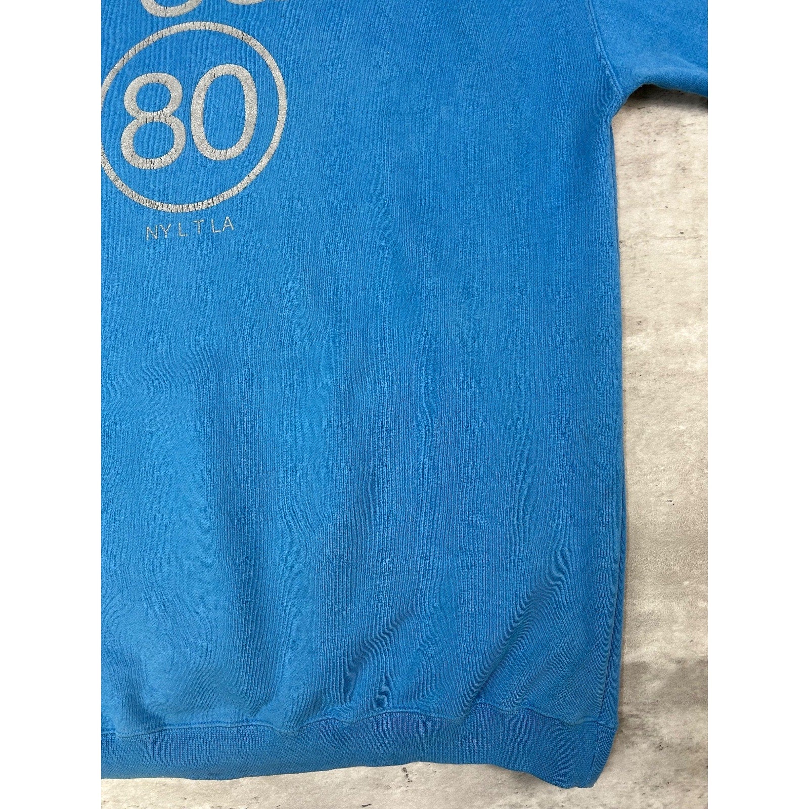 Vintage 2000s Stussy 80 Spellout Graphic Hooded Sweatshirt Size XL Blue