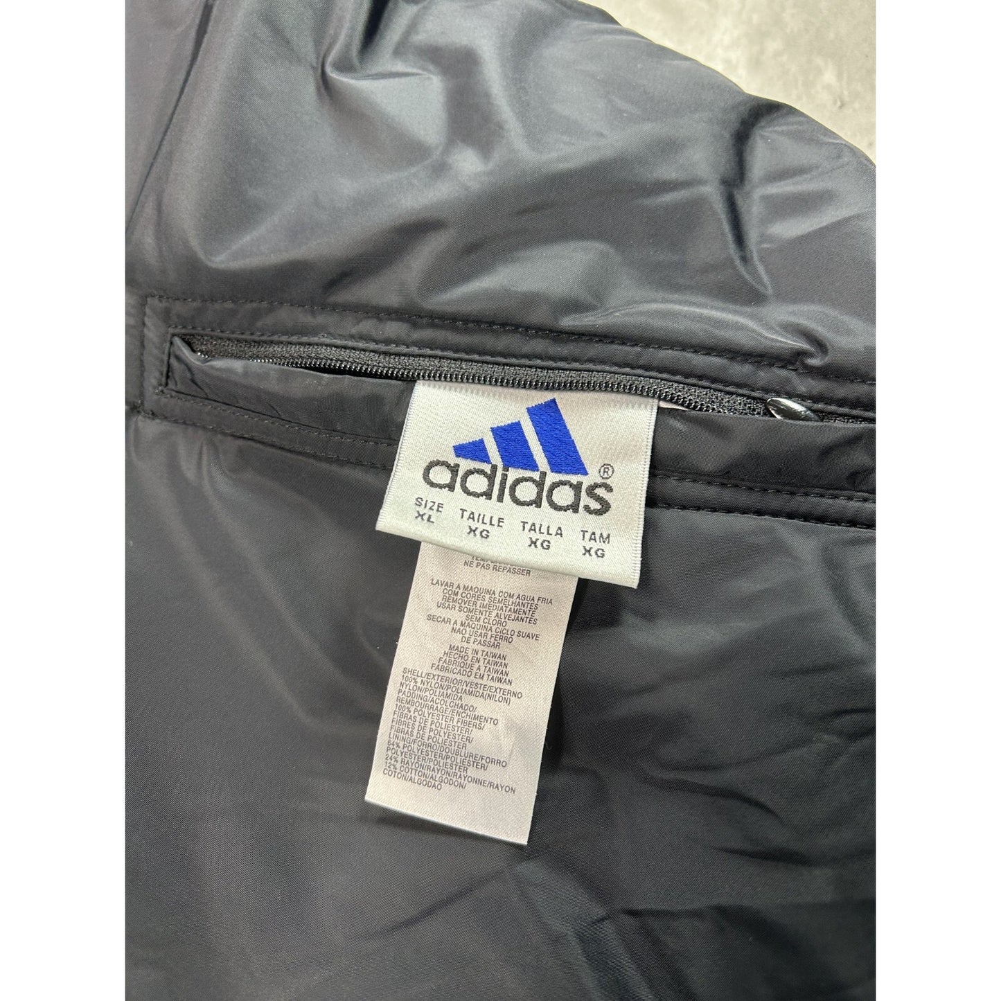 Vintage 90s Adidas Embroidered Nylon Full Zip Reversible Jacket Size XL
