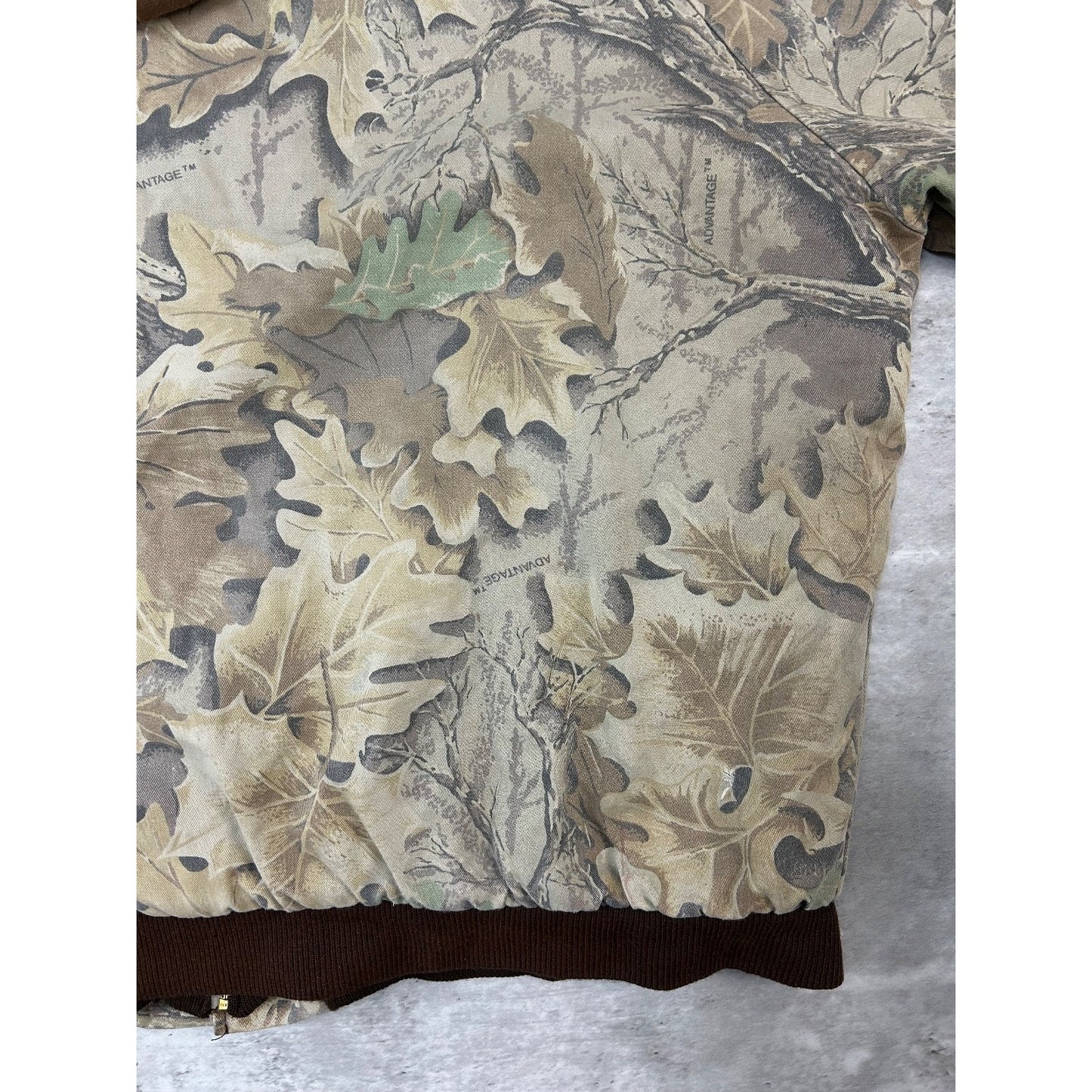 Vintage 90s Redhead Advantage Timber Camo Hooded Hunting Bomber Jacket Size 2XL