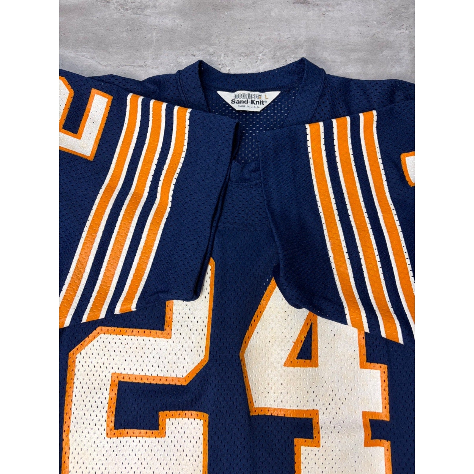 Vintage 1980s Chicago Bears NFL #24 Sand Knit Football Jersey Size Large