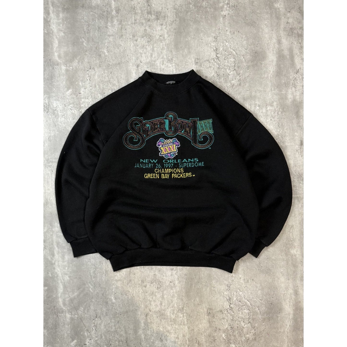 Vintage 1997 Green Bay Packers NFL Super Bowl XXXI Champs Sweatshirt Size XL
