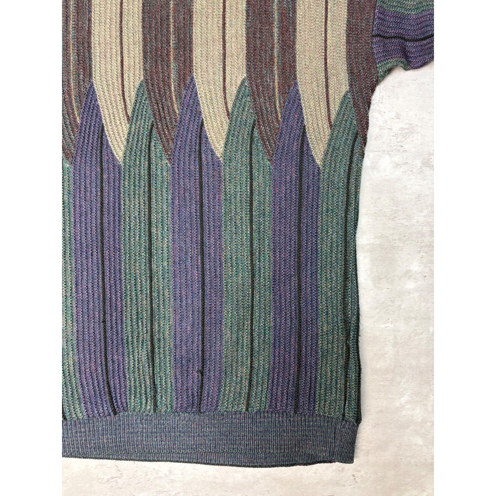 Vintage 90s Abstract Striped Pullover Knit Sweater Size Large