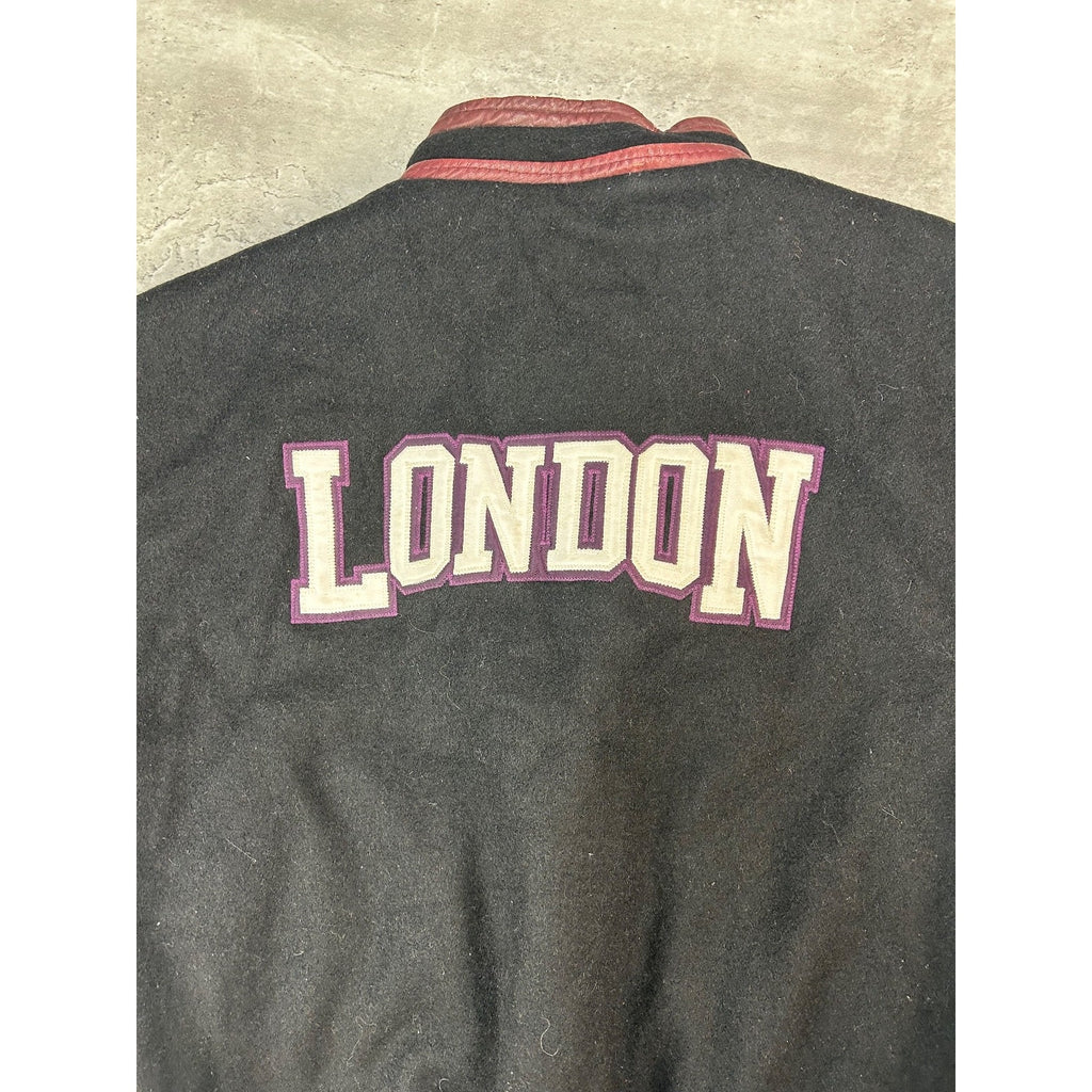 Vintage 90s London Knights OHL Embroidered Logo Varsity Bomber Jacket Size XL