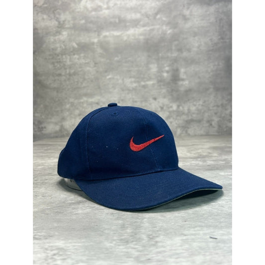 Vintage 90s Nike Embroidered Swoosh Snapback Hat OSFA Blue