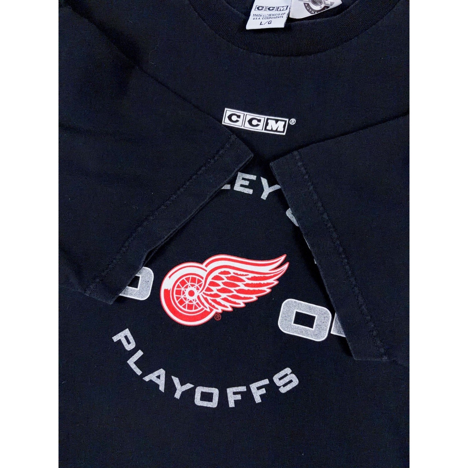 Vintage 2004 Detroit Red Wings NHL Stanley Cup Playoffs T-Shirt Size Large