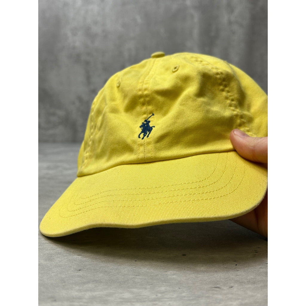 Vintage Polo Ralph Lauren Embroidered Pony Yellow Strapback Hat OSFA
