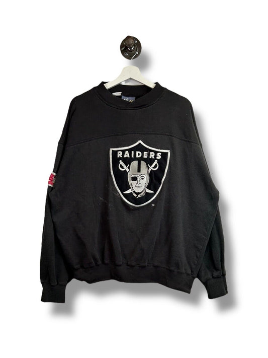 Vintage 90s Oakland Raiders NFL Embroidered Logo Graphic Sweatshirt Size Large