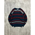 Vintage 90s Geometric Striped Print Pullover Knit Sweater Size Large