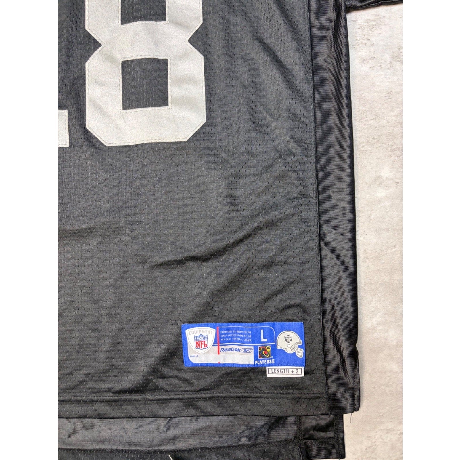 Vintage Randy Moss #18 Oakland Raiders NFL Reebok Football Jersey Size Large