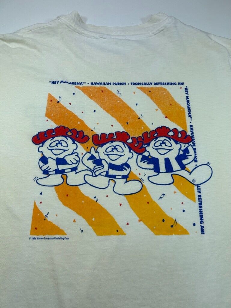 Vintage 1994 Hawaiian Punch Hey Macarena Snack Promo Graphic T-Shirt Size XL 90s