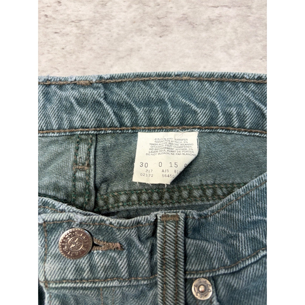 Vintage Levis Black Tab Green Wash Denim Pants Size 28