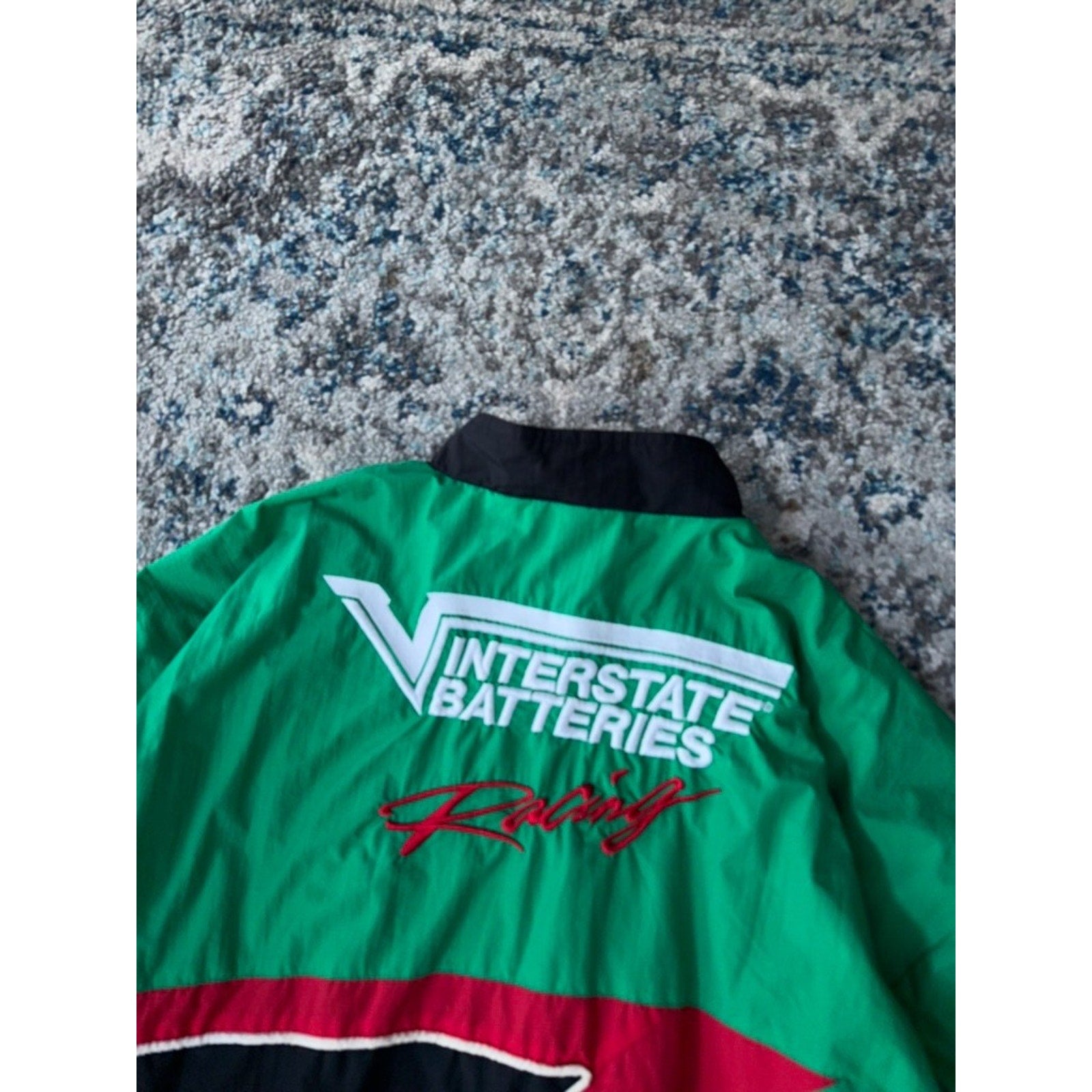 Vintage Bobby Labonte #18 Nascar Interstate Batteries Windbreaker Jacket Size XL