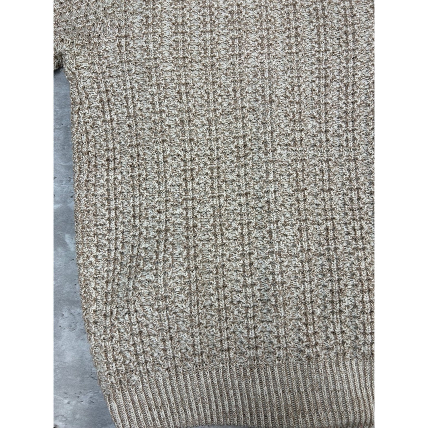 Vintage 80s/90s 3/4 Button Textured Knit Cardigan Sweater Size Large Beige