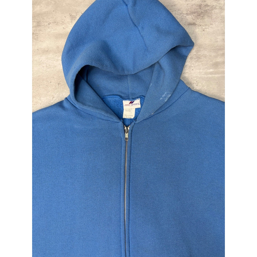Vintage 90s Pro Spirit Blank Full Zip Hooded Sweatshirt Size Medium