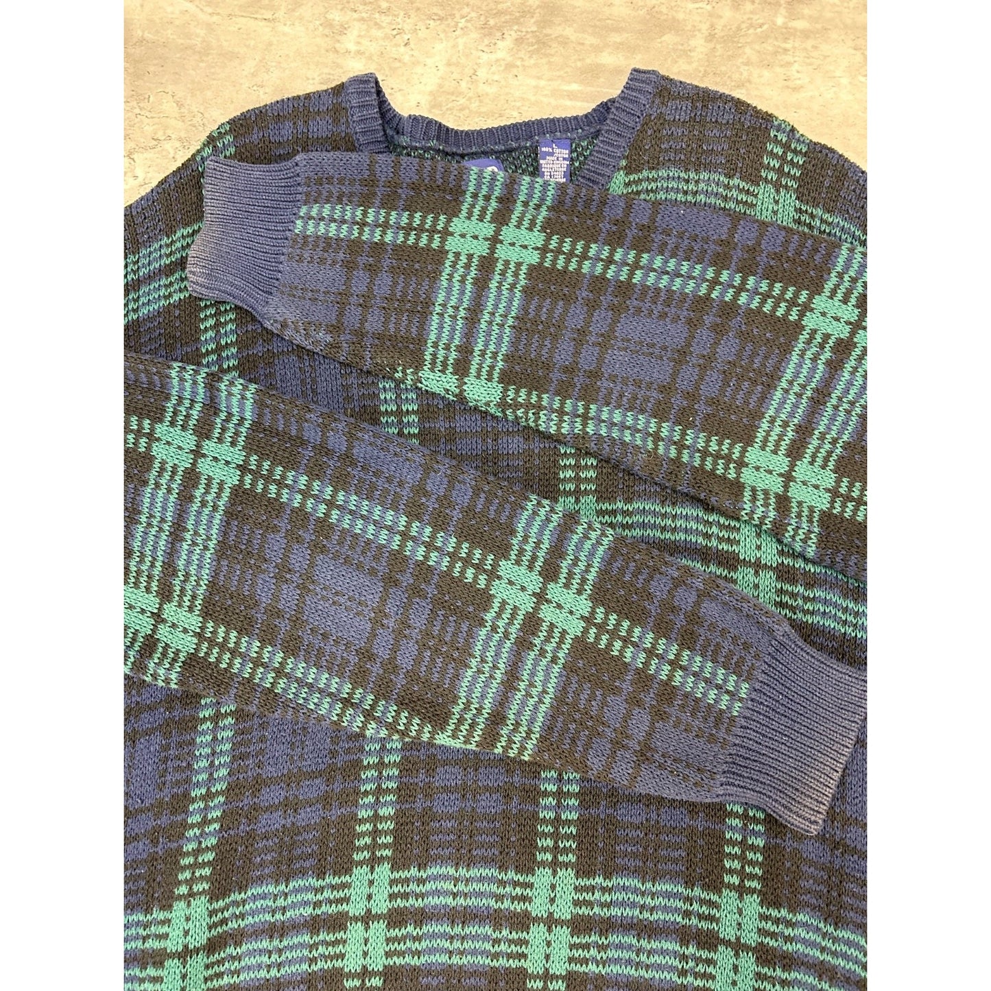 Vintage Gap Plaid Pattern Multicolour Knit Sweater Size Large