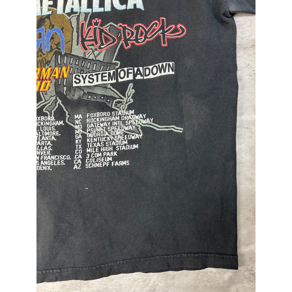 Vintage 2000 Metallica Summer Sanatorium Rock Music Tour Graphic T-Shirt Sz L