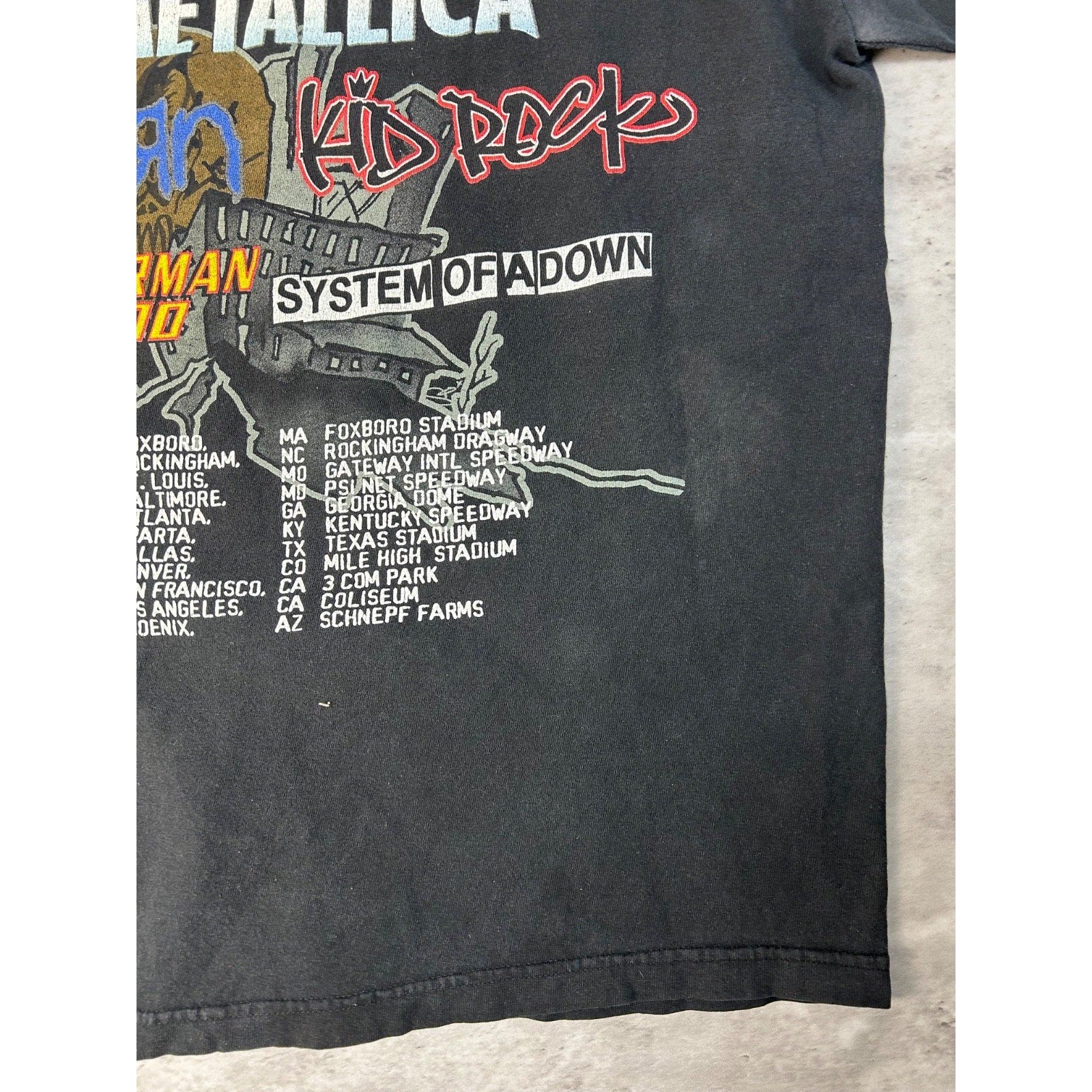 Vintage 2000 Metallica Summer Sanatorium Rock Music Tour Graphic T-Shirt Sz L