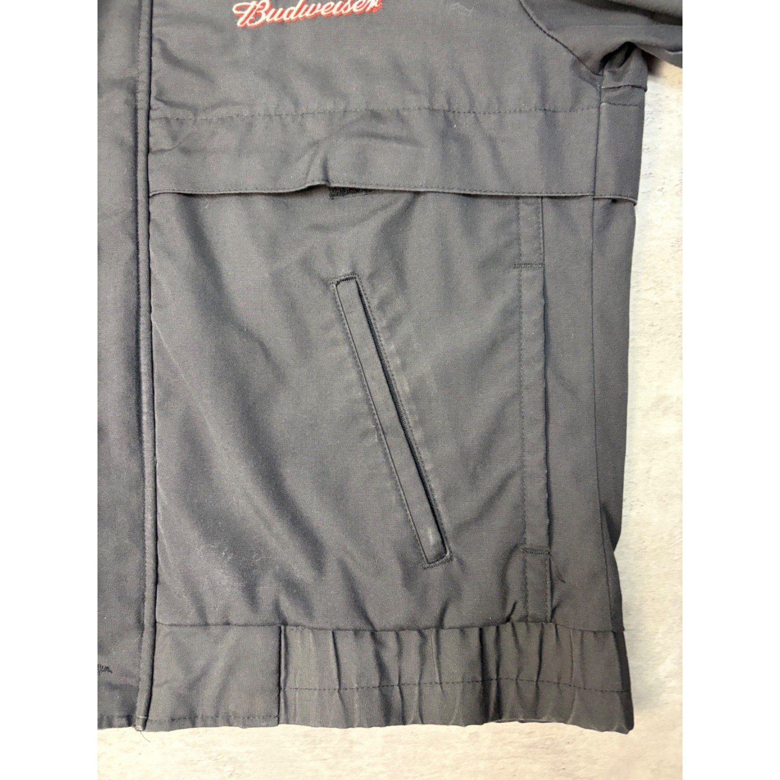 Vintage 80s/90s Budweiser Embroidered Logo Full Zip Bomber Jacket Size XL