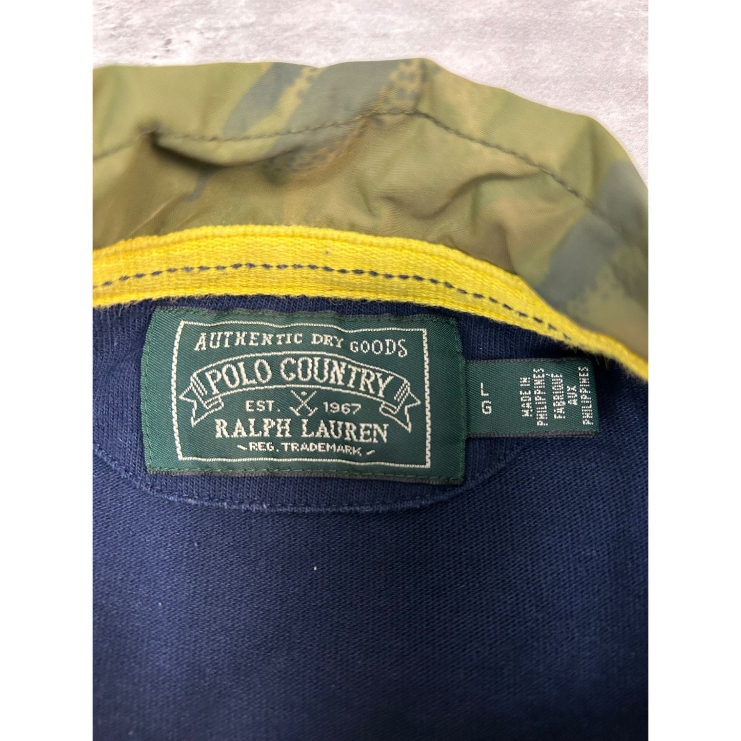 Vintage 90s Polo Country Polo Terrain Spellout 1/4 Button Rugby Shirt Size Large