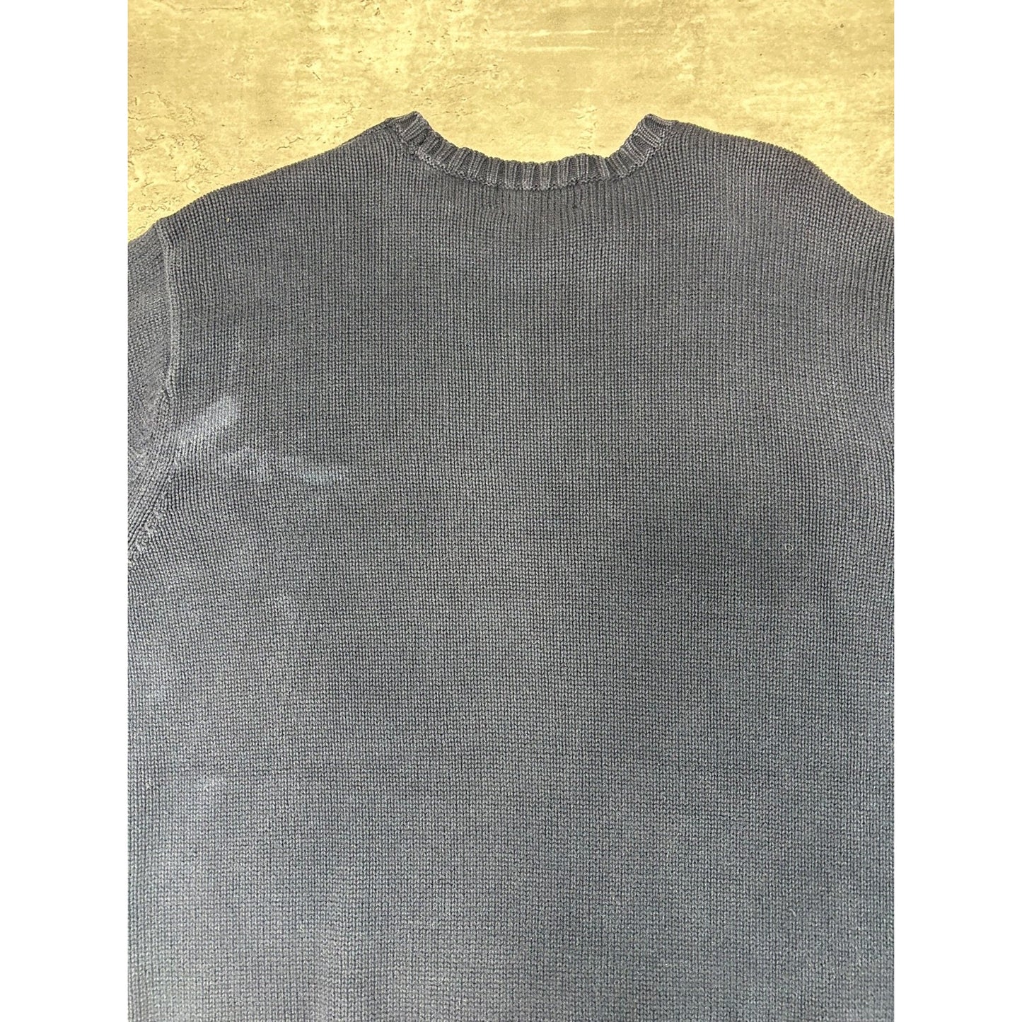 Vintage Chaps Embroidered Crest Pullover Ribbed Knit Sweater Size Large