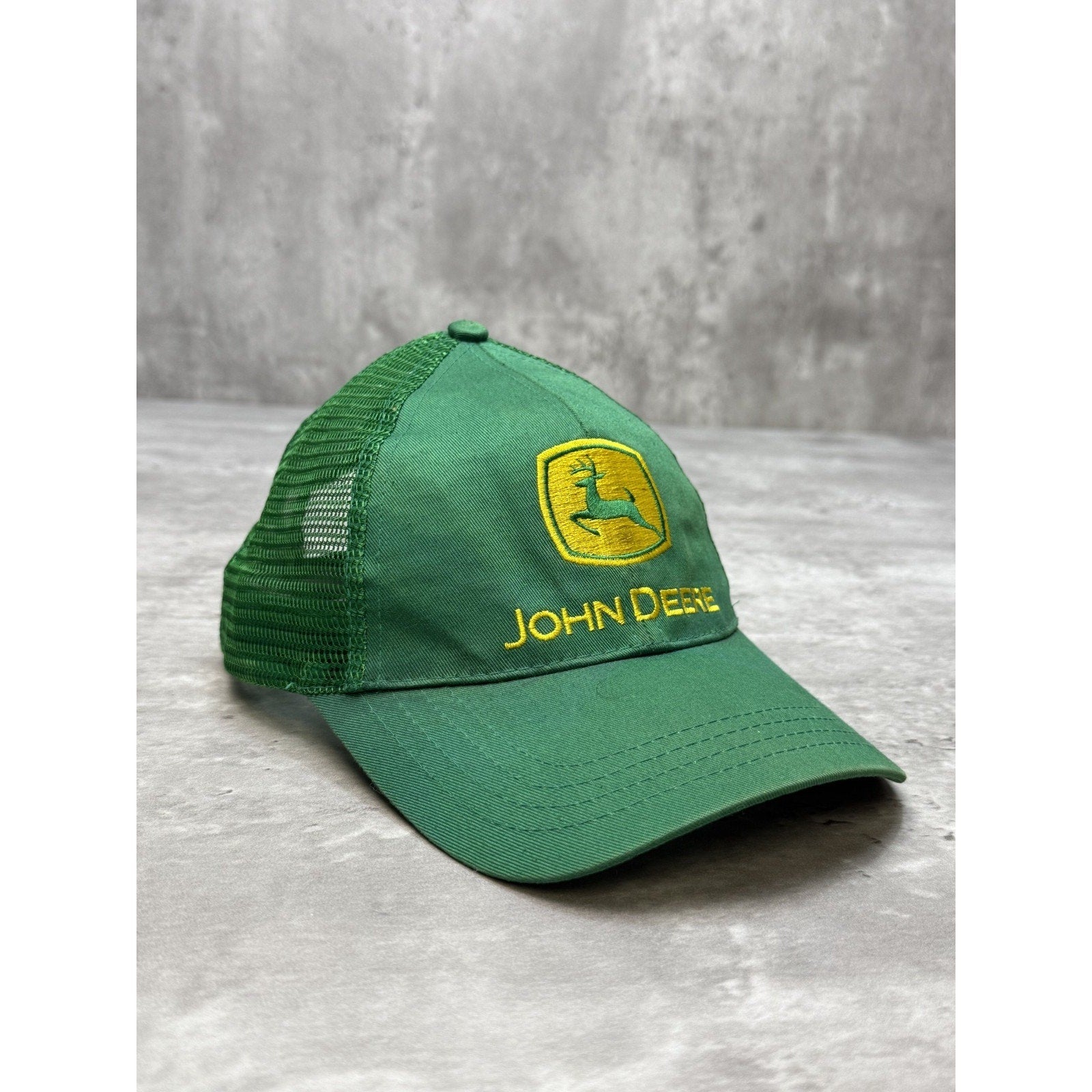 Vintage John Deere Embroidered Spellout Logo Snapback Hat OSFA