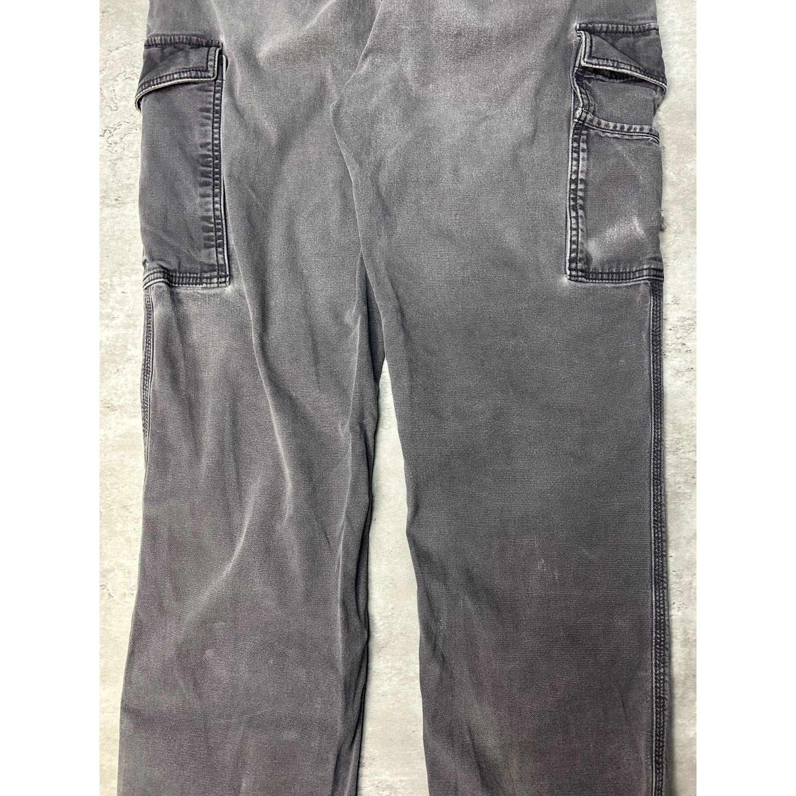 Carhartt Relaxed Fit Canvas Workwear Grey Cargo Pants Size 35